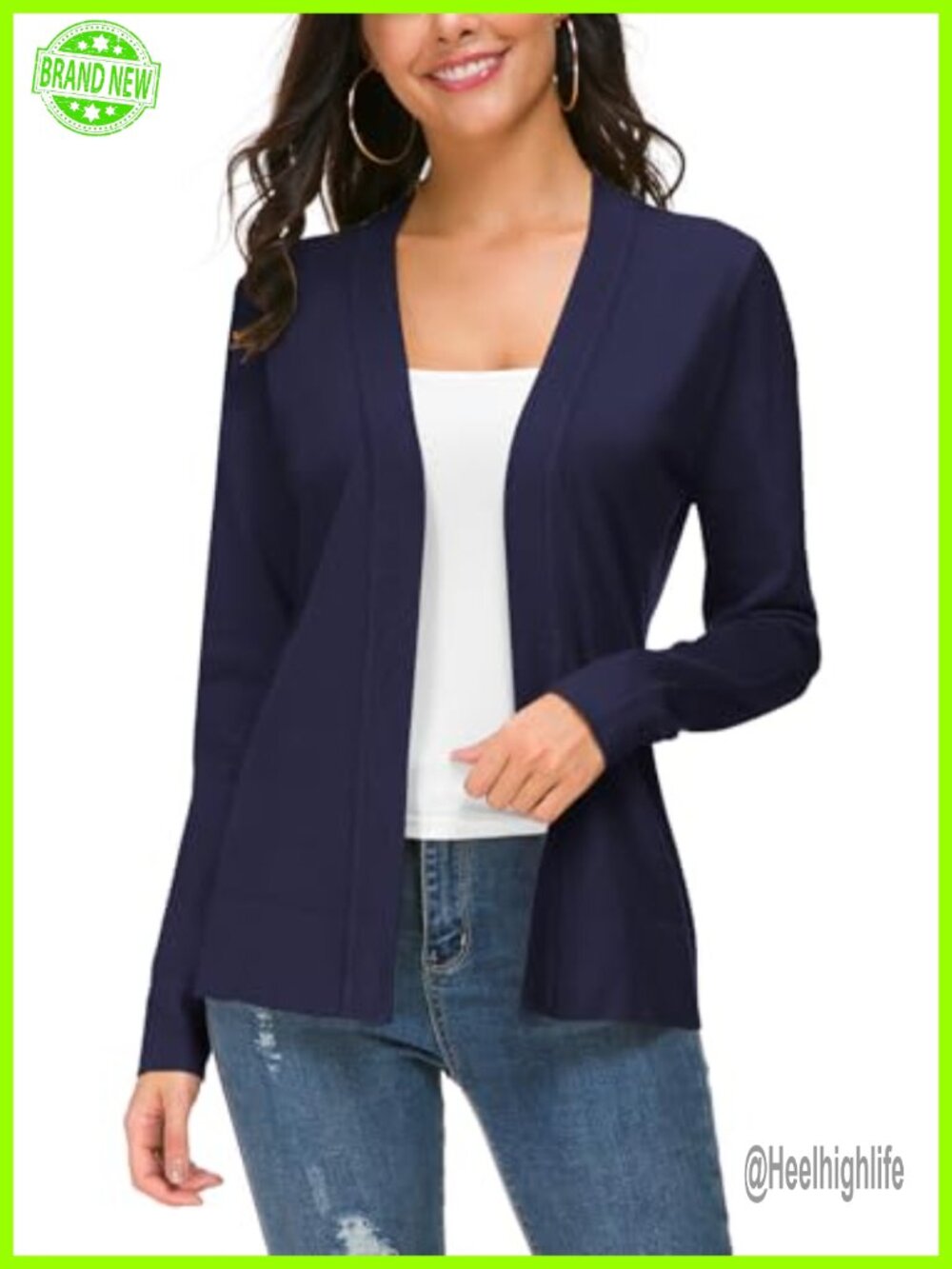 Long Sleeve Open Front Lightweight Knit Cardigan Sweater